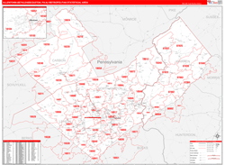 Allentown-Bethlehem-Easton Red Line<br>Wall Map